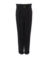 Chloé High-rise Wide-leg Pants In Wool Grain De Poudre In Black