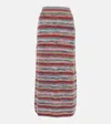 Chloé Striped Wool And Cashmere-blend Midi Skirt In Multicolor Black 1