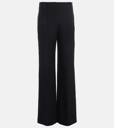 Chloé High-rise Wool-blend Pants In Black