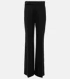 Chloé High-rise Wool-blend Straight Pants In Black