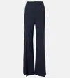 Chloé High-rise Wool-blend Wide-leg Pants In Blue