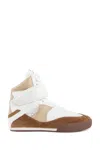 Chloé Kick Natural Brown High-top Sneaker In Mesh And Leather In Brown