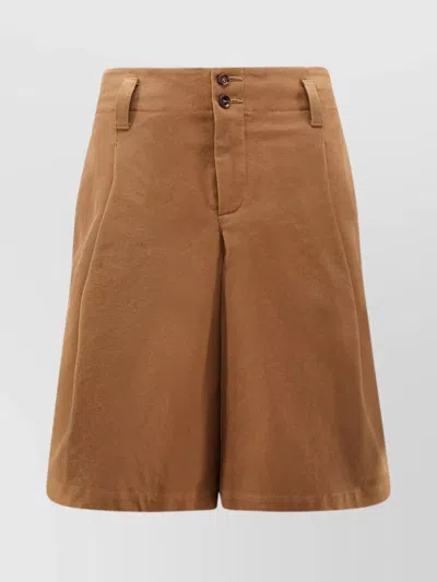 CHLOÉ HIGH WAIST CANVAS SHORTS WITH BACK POCKETS