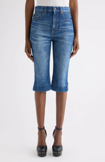 Chloé High Waist Capri Jeans In Blue