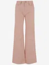 Chloé High Waist Cotton Flare Jeans In Pink