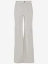 Chloé High Waist Cotton Flare Jeans In White