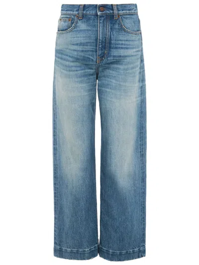 Chloé High Waist Denim Shorts In Blue