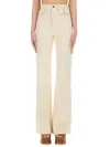 Chloé Ivory Flared Denim Trousers Women In Ivory