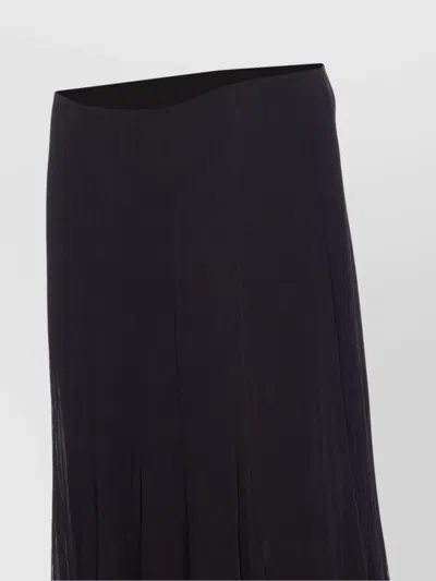 Chloé High Waist Flowy Skirt With Sheer Overlay In Black
