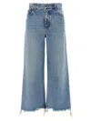 Chloé Frayed Hem Five-pocket Jeans With Belt Loops
