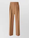 Chloé Chloe Pleated Straight-leg Wool Trousers In Black