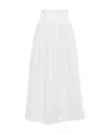 Chloé High-waist Linen Long Skirt In White