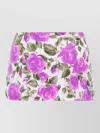 Chloé High Waist Mini Skirt Floral Ruched In Multi