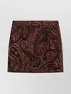 Chloé High Waist Paisley Jacquard Pattern Mini Skirt In Brown