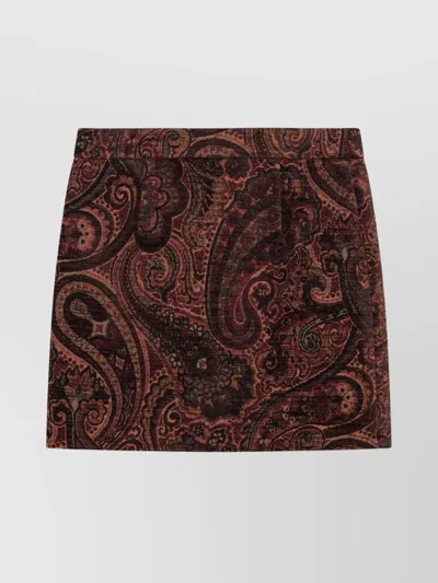 CHLOÉ HIGH WAIST PAISLEY JACQUARD PATTERN MINI SKIRT