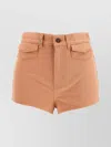 Chloé Orange Cotton Denim Shorts