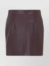 Chloé High Waist Textured Mini Skirt In Brown
