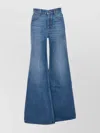 Chloé Blue High Waisted Jeans With Wide Leg And Logo Patch On The Rear In Denim Woman In Blue