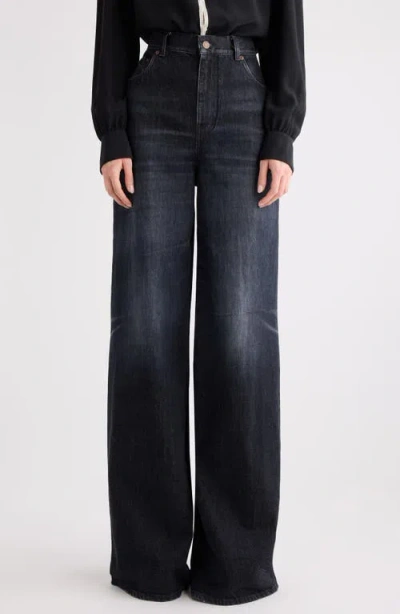 Chloé High Waist Wide Leg Jeans In Blue
