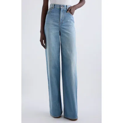 Chloé High Waist Wide Leg Jeans In Iced Blue