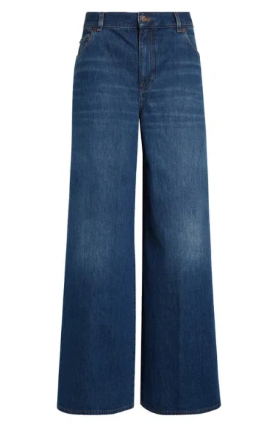 Chloé High Waist Wide Leg Jeans In Night Blue