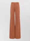 Chloé Chloe Women Pantalone Dalla Gamba Ampia In Cotone Mattone In Brown