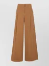 Chloé Brown Pants With Belt Loops And Wide Leg In Cotton Woman In Brown
