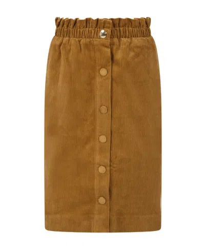 Chloé High-waisted Corduroy Skirt In Brown