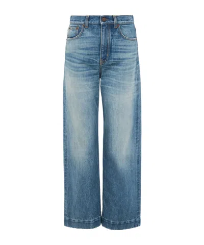 Chloé High-waisted Cropped Jeans In Blue