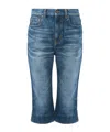 Chloé Straight Trousers Belt Loops Contrast Stitching In Blue