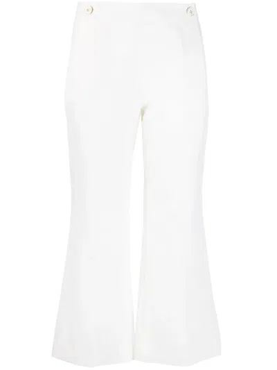Chloé High-waisted Cropped Trousers In White