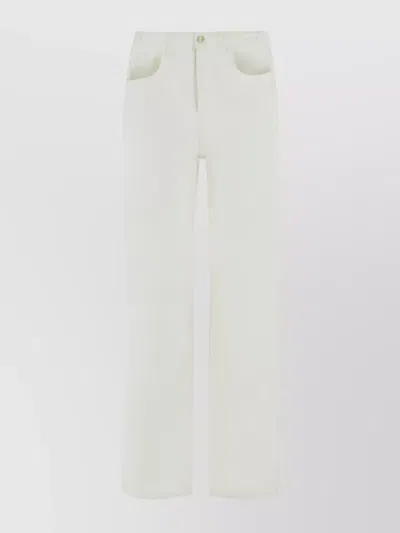 Chloé High-waisted Denim Trousers Wide Leg Cut In White