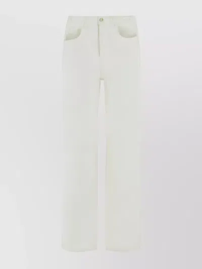 Chloé High-waisted Denim Trousers Wide Leg Cut In Neutral