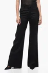 Chloé High-waisted Flare-fit Wool Pants In Black