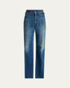 Chloé High-waisted Flared Jeans With Flap Pockets In Classic Navy