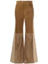 Chloé Triple Brown Retro Flared Corduroy Pants In Brown