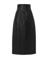 CHLOÉ HIGH-WAISTED LEATHER MIDI SKIRT