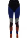 Chloé Legging Femme Multicolore Taille L 95% Laine, 4% Polyamide, 1% Élasthanne In Blue