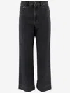 Chloé Straight Leg Five-pocket Trousers With Belt Loops In Gray