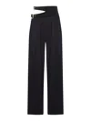 Chloé Black Grain De Poudre Wool Tailored Trousers In Black