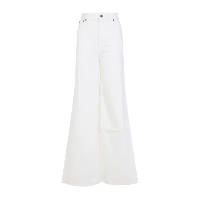 Chloé High-waisted Wide-leg Denim With Design In White