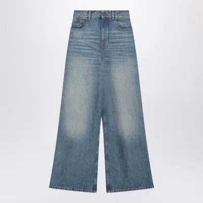 Chloé High-waisted Wide-leg Dream Blue Jeans In Gold