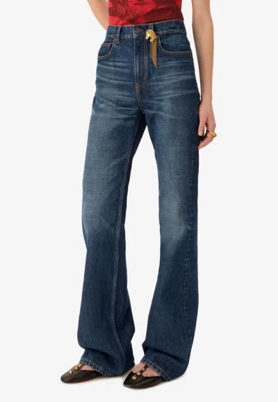 Chloé High-rise Faded Jeans In Purple