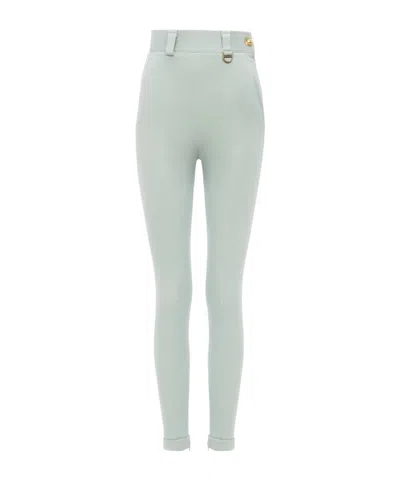 Chloé High-rise Fitted Pants In Bonded Stretch Jersey In Green