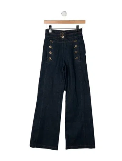 Pre-owned Chloé High-rise Flared Jeans In Black