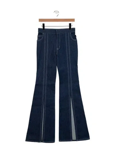 Pre-owned Chloé High-rise Flared Jeans In Blue