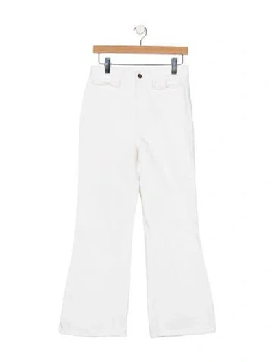 Pre-owned Chloé High-rise Flared Jeans In White
