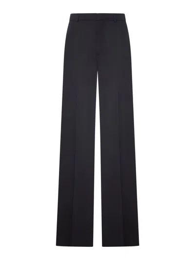 Chloé High-rise Flared Pants In Wool Grain De Poudre In Black