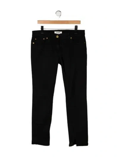 Pre-owned Chloé High-rise Skinny Leg Jeans In Black