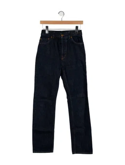 Pre-owned Chloé High-rise Straight Leg Jeans In Blue